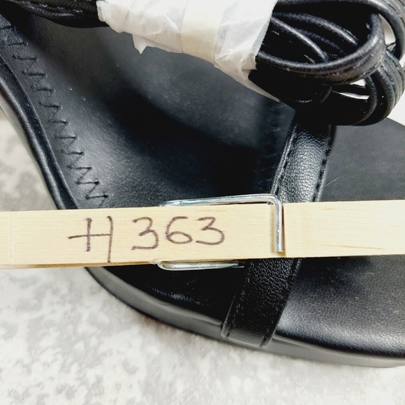 New BP Netta Platform Black Vegan Leather Strappy Sandals H363 - Picture 11 of 11